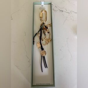 Gold and Black Key Holder with Tassels and Charms